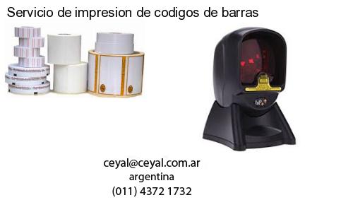 Servicio de impresion de codigos de barras