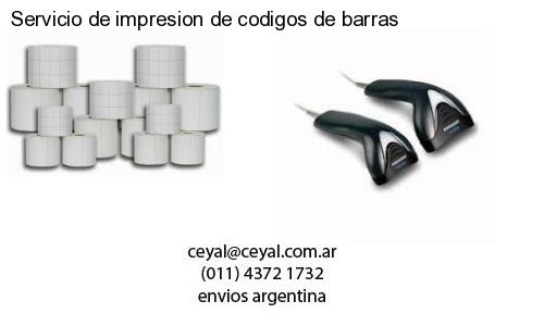 Servicio de impresion de codigos de barras