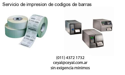Servicio de impresion de codigos de barras
