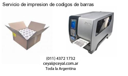 Servicio de impresion de codigos de barras