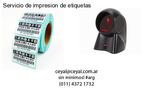 Servicio de impresion de etiquetas