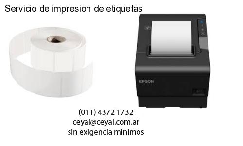 Servicio de impresion de etiquetas