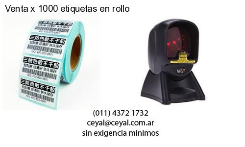Venta x 1000 etiquetas en rollo