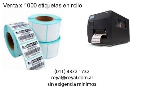 Venta x 1000 etiquetas en rollo