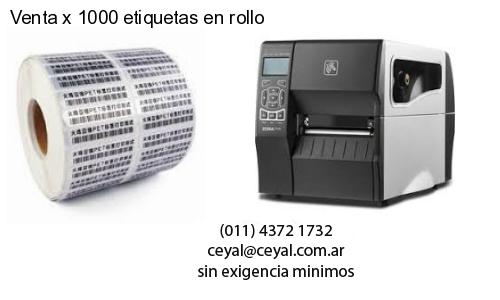 Venta x 1000 etiquetas en rollo