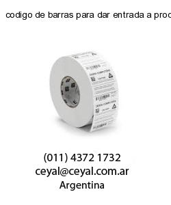 codigo de barras para dar entrada a productos