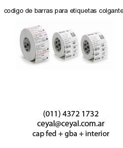 codigo de barras para etiquetas colgantes
