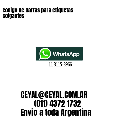 codigo de barras para etiquetas colgantes 