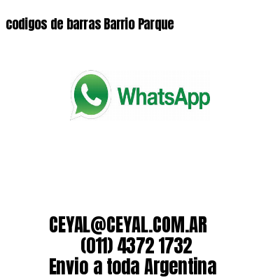 codigos de barras Barrio Parque