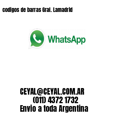 codigos de barras Gral. Lamadrid