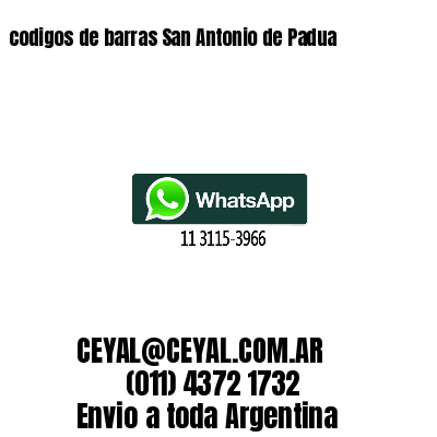 codigos de barras San Antonio de Padua