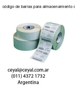 código de barras para almacenamiento de productos