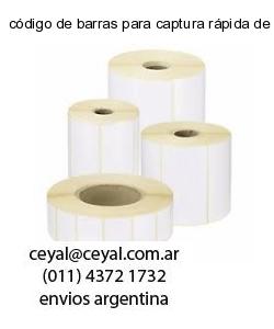 código de barras para captura rápida de datos de v