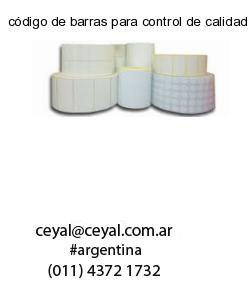 código de barras para control de calidad