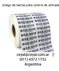 código de barras para control de entrada de produc