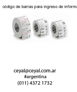 código de barras para ingreso de información