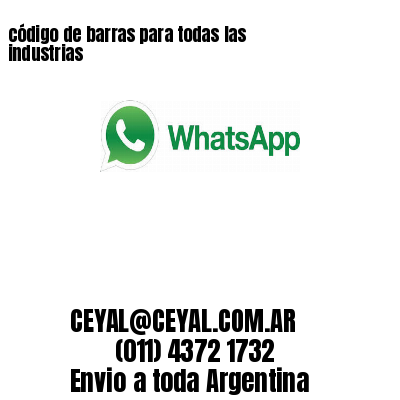 código de barras para todas las industrias 