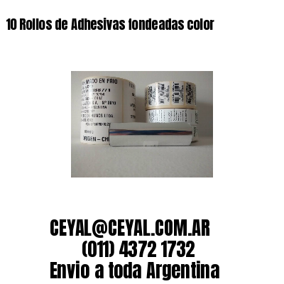 10 Rollos de Adhesivas fondeadas color 
