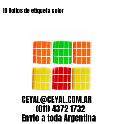 10 Rollos de etiqueta color