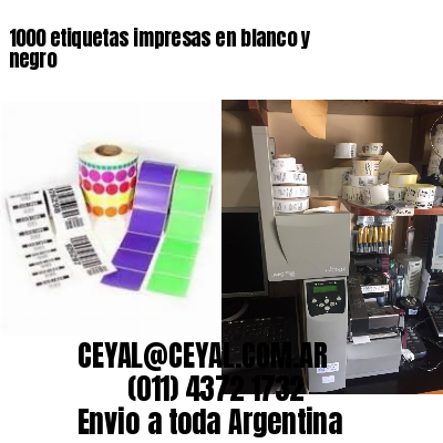 1000 etiquetas impresas en blanco y negro
