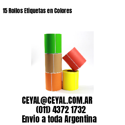 15 Rollos Etiquetas en Colores