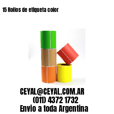 15 Rollos de etiqueta color