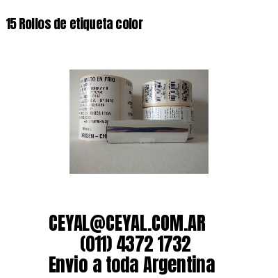 15 Rollos de etiqueta color 