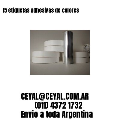 15 etiquetas adhesivas de colores 