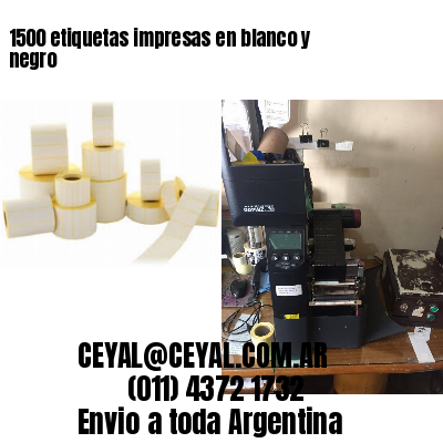 1500 etiquetas impresas en blanco y negro