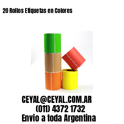 20 Rollos Etiquetas en Colores