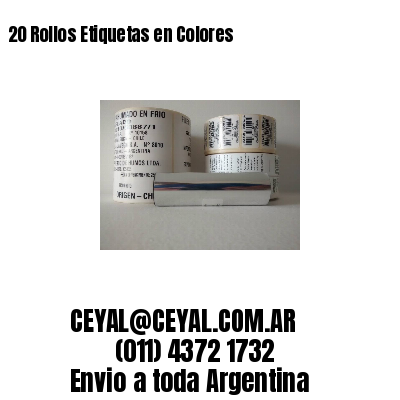 20 Rollos Etiquetas en Colores 
