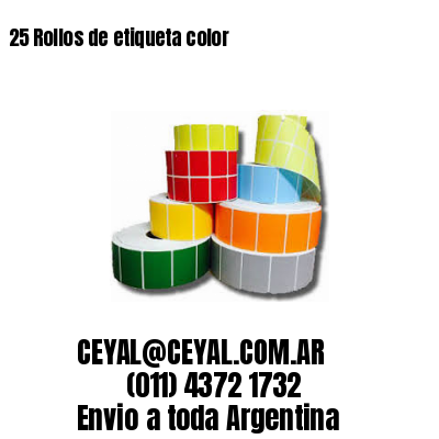 25 Rollos de etiqueta color