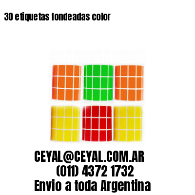 30 etiquetas fondeadas color