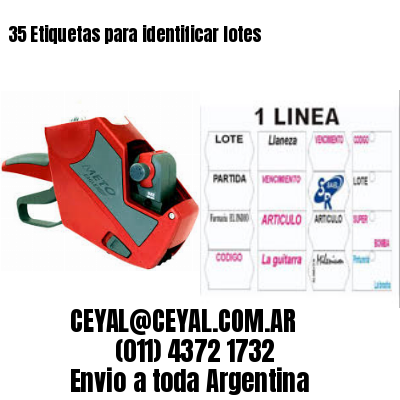 35 Etiquetas para identificar lotes