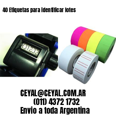 40 Etiquetas para identificar lotes