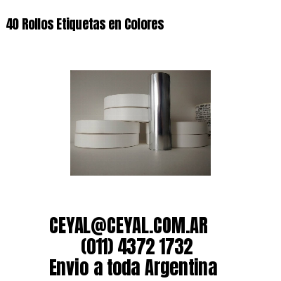 40 Rollos Etiquetas en Colores 