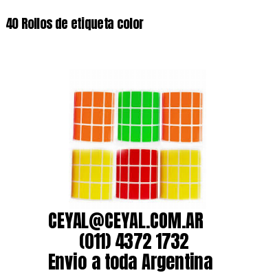 40 Rollos de etiqueta color