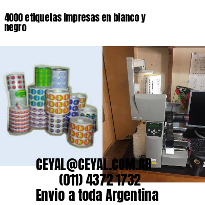 4000 etiquetas impresas en blanco y negro