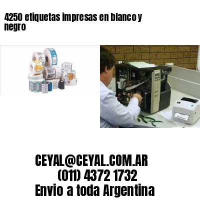 4250 etiquetas impresas en blanco y negro