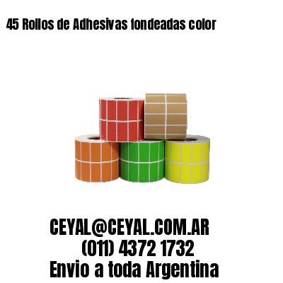 45 Rollos de Adhesivas fondeadas color