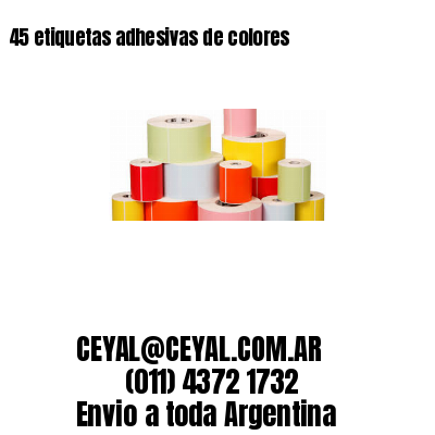 45 etiquetas adhesivas de colores