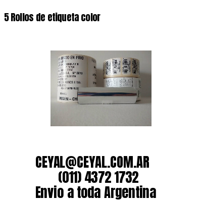 5 Rollos de etiqueta color 