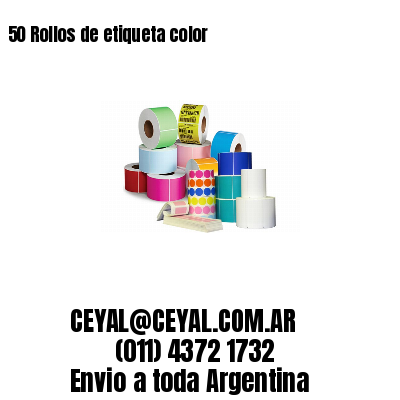 50 Rollos de etiqueta color
