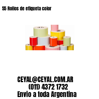 55 Rollos de etiqueta color