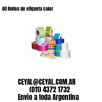 60 Rollos de etiqueta color