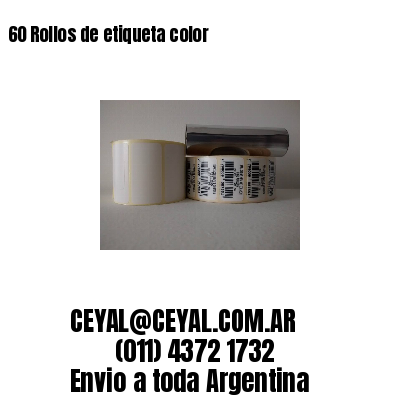 60 Rollos de etiqueta color 