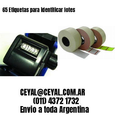 65 Etiquetas para identificar lotes