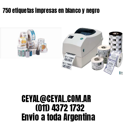750 etiquetas impresas en blanco y negro