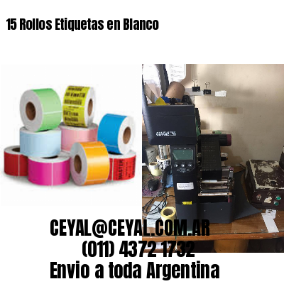 15 Rollos Etiquetas en Blanco