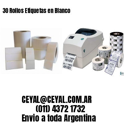 30 Rollos Etiquetas en Blanco